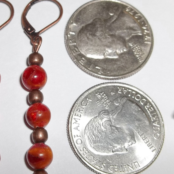 Red & Orange Boho Beaded Earrings Set Fashion Accessory Jewelry Pair NWT 5099 - Picture 8 of 8